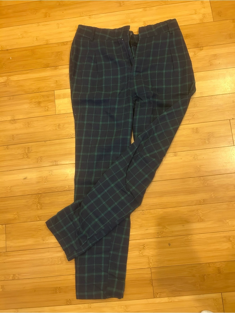 Heartbreak ASOS Plaid Trousers Size 6 Navy Green Preppy Dark Academia Y2K - Picture 3 of 6